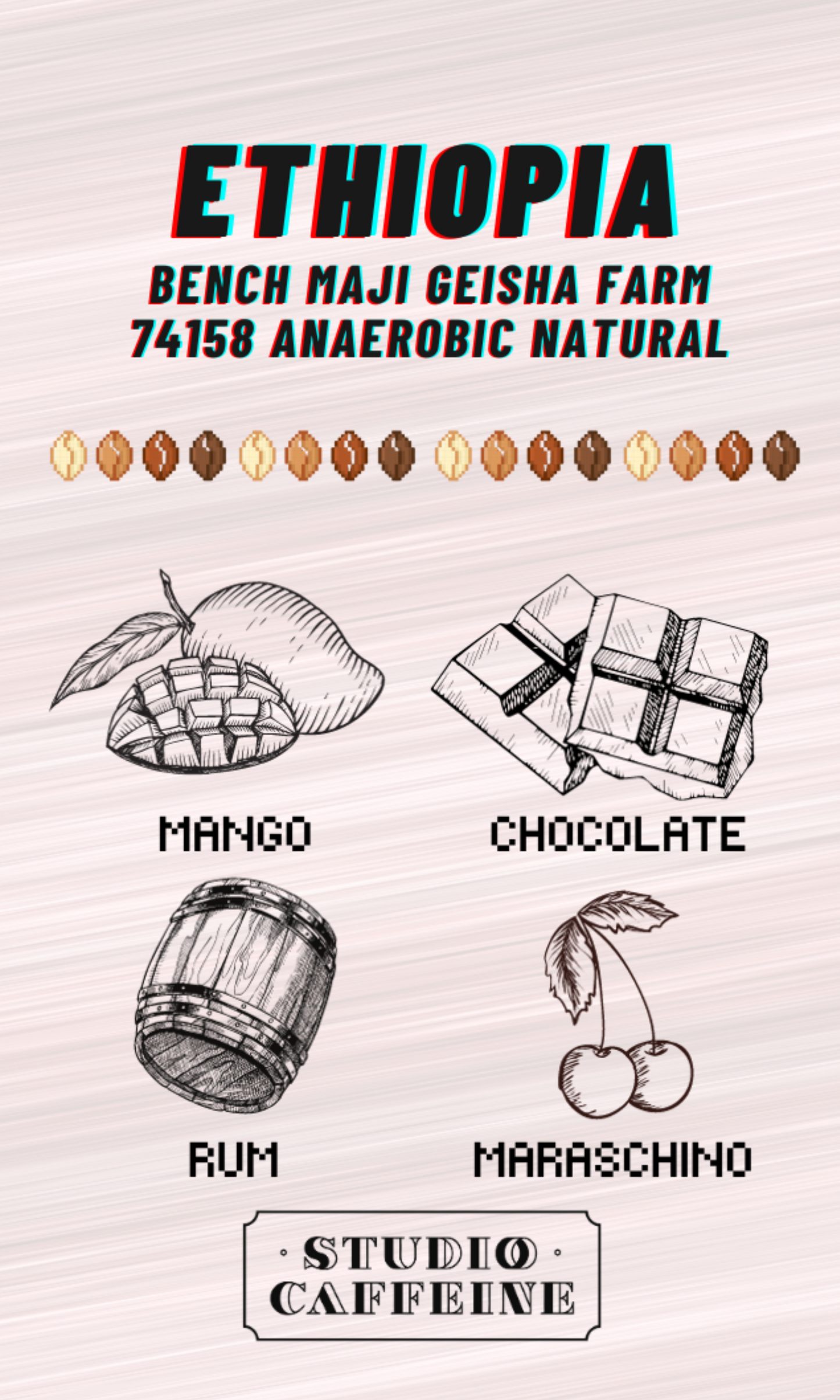 Ethiopia Bench Maji Gesha Farm Anaerobic Natural coffee bean fresh roasted by Studio Caffeine