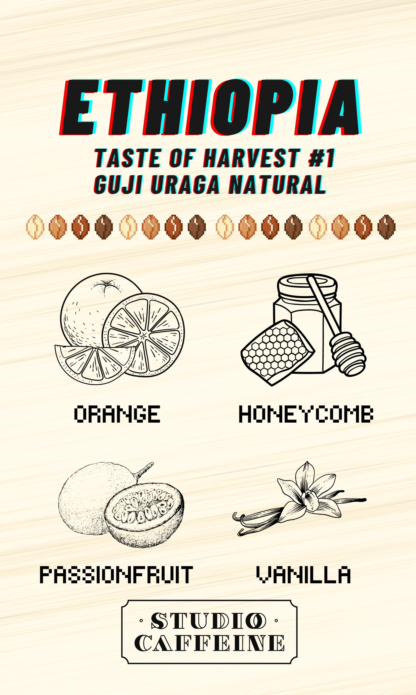 Ethiopia Taste of Harvest #1 Guji Uraga Natural coffee bean fresh roasted by Studio Caffeine