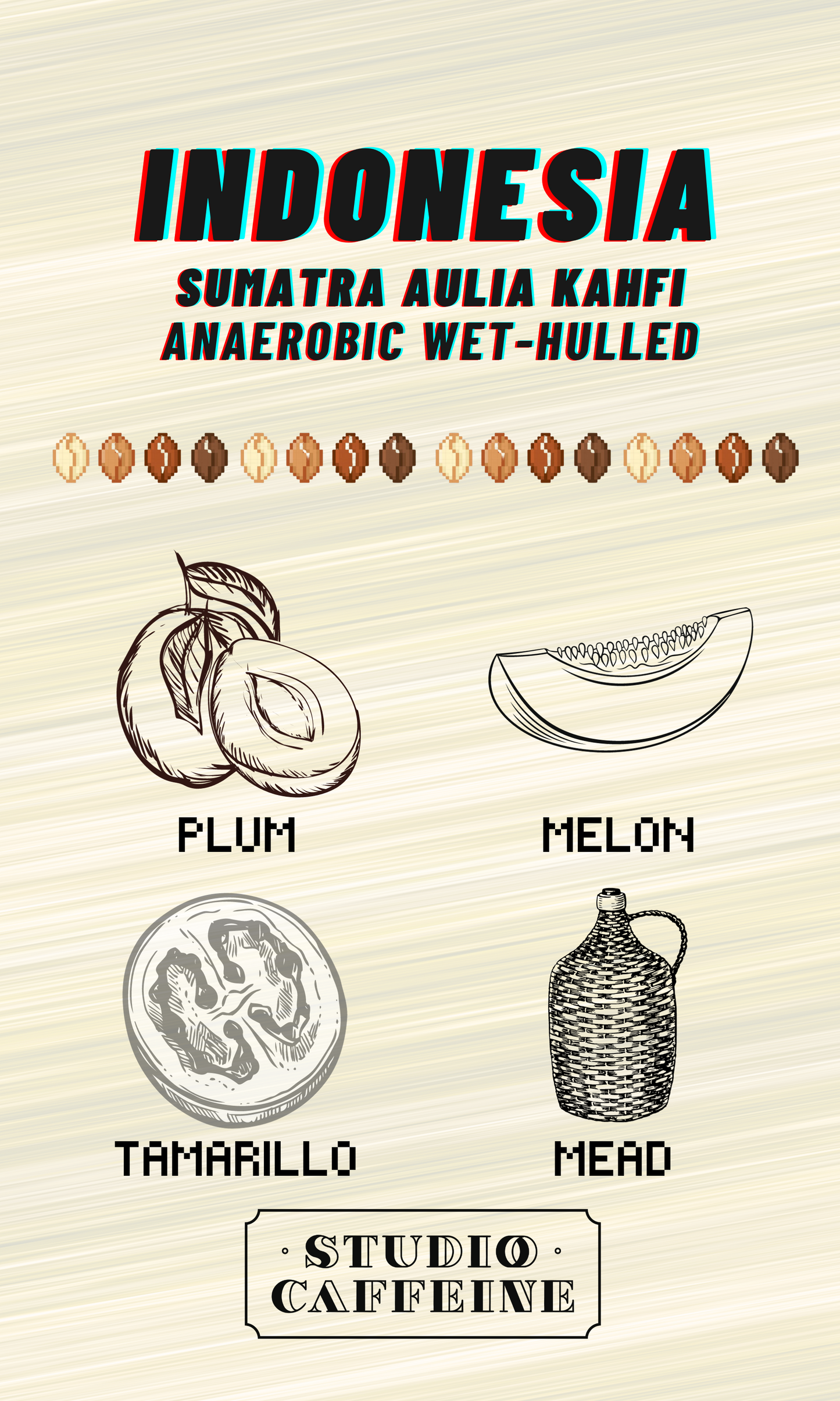 Indonesia sumatra aulia kahfi Anaerobic Wet-Hulled coffee bean fresh roasted by Studio Caffeine