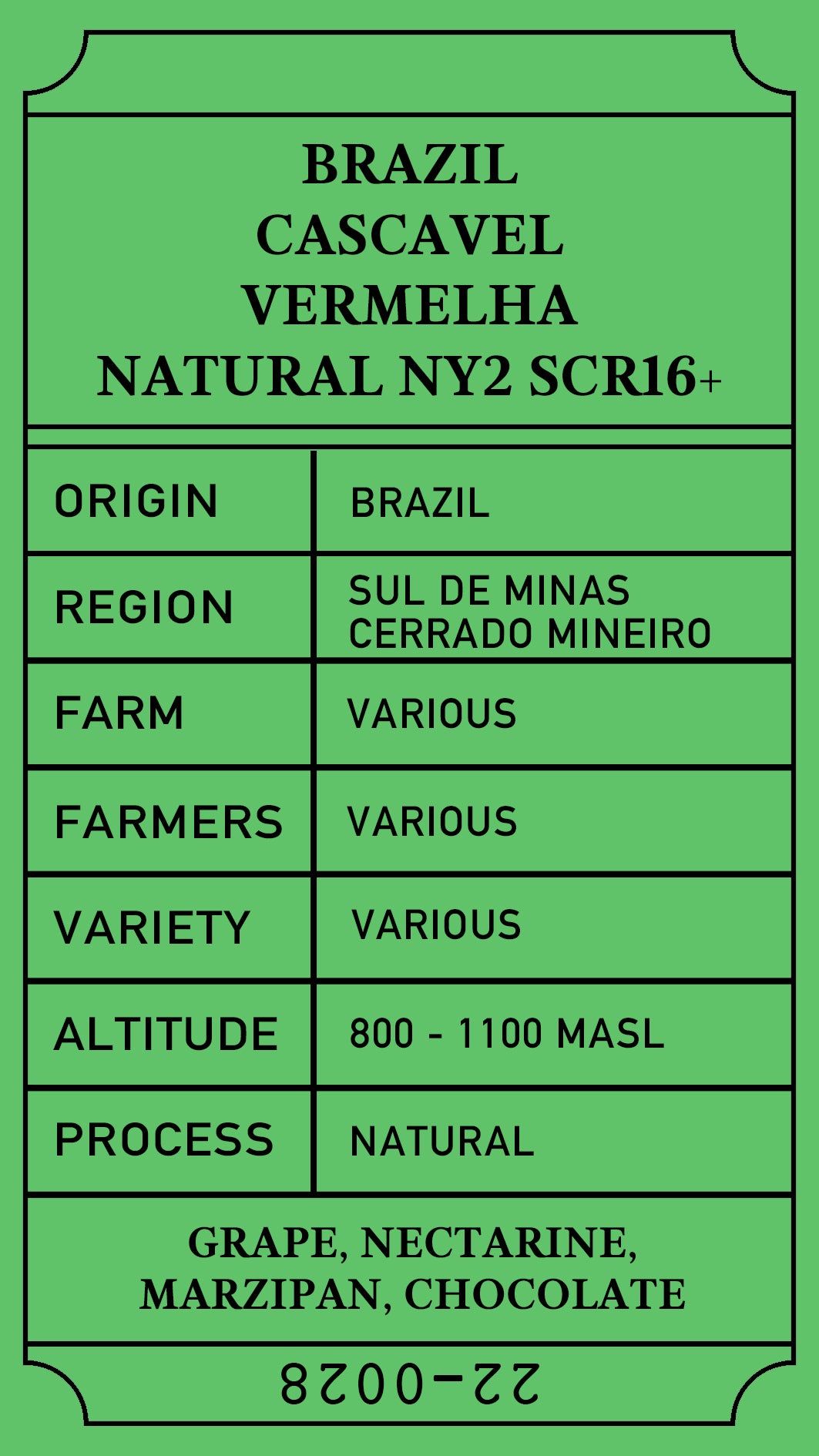 บราซิล Cascavel Vermelha Natural