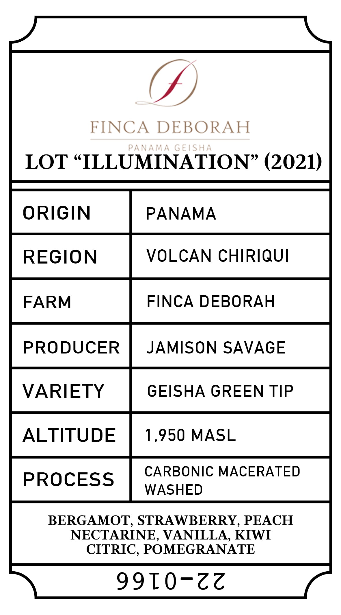 ปานามา Finca Deborah Lot ILLUMINATION (ครอบตัดปี 2021)