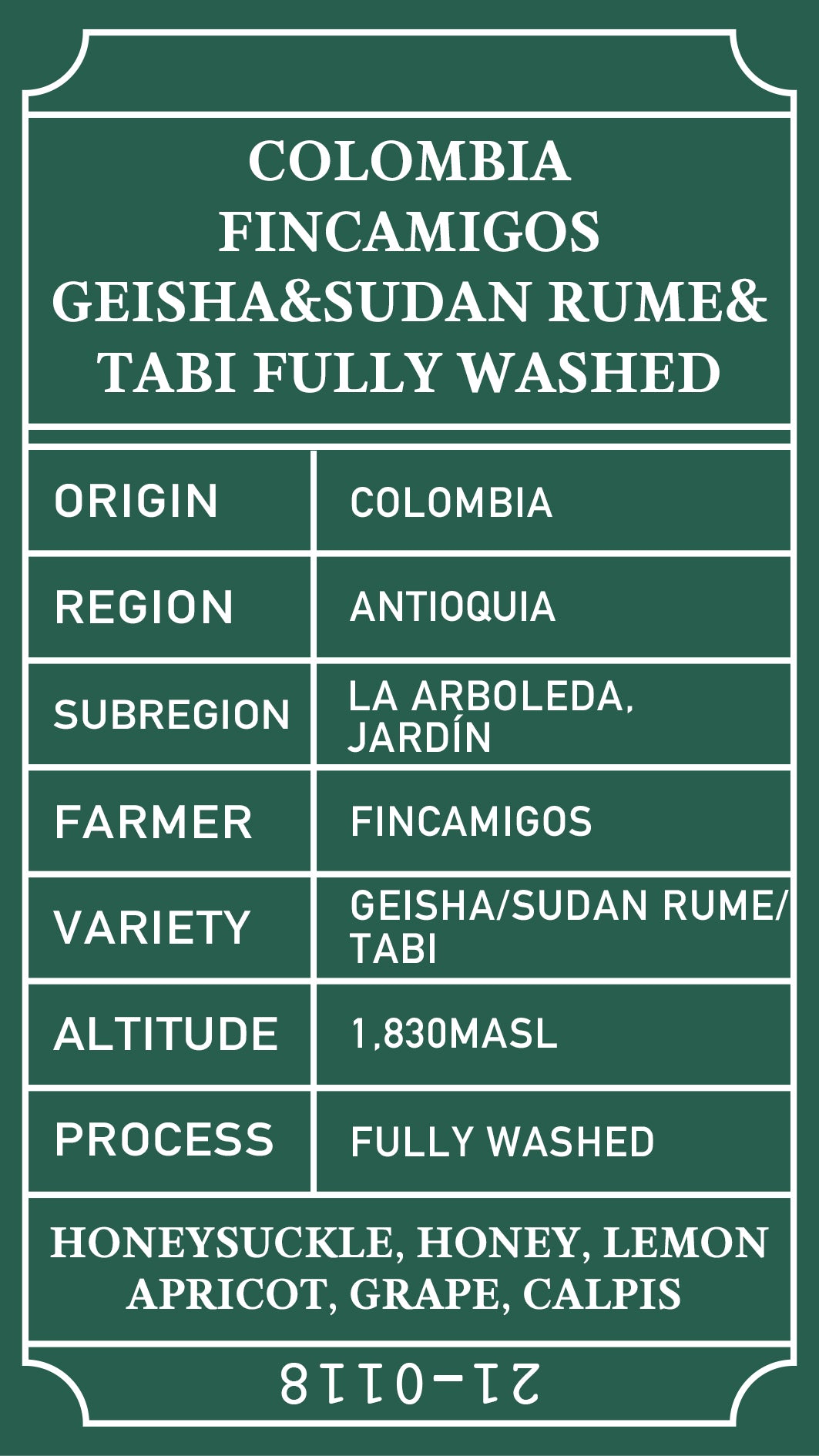 SOE Colombia Washed Q4/2021