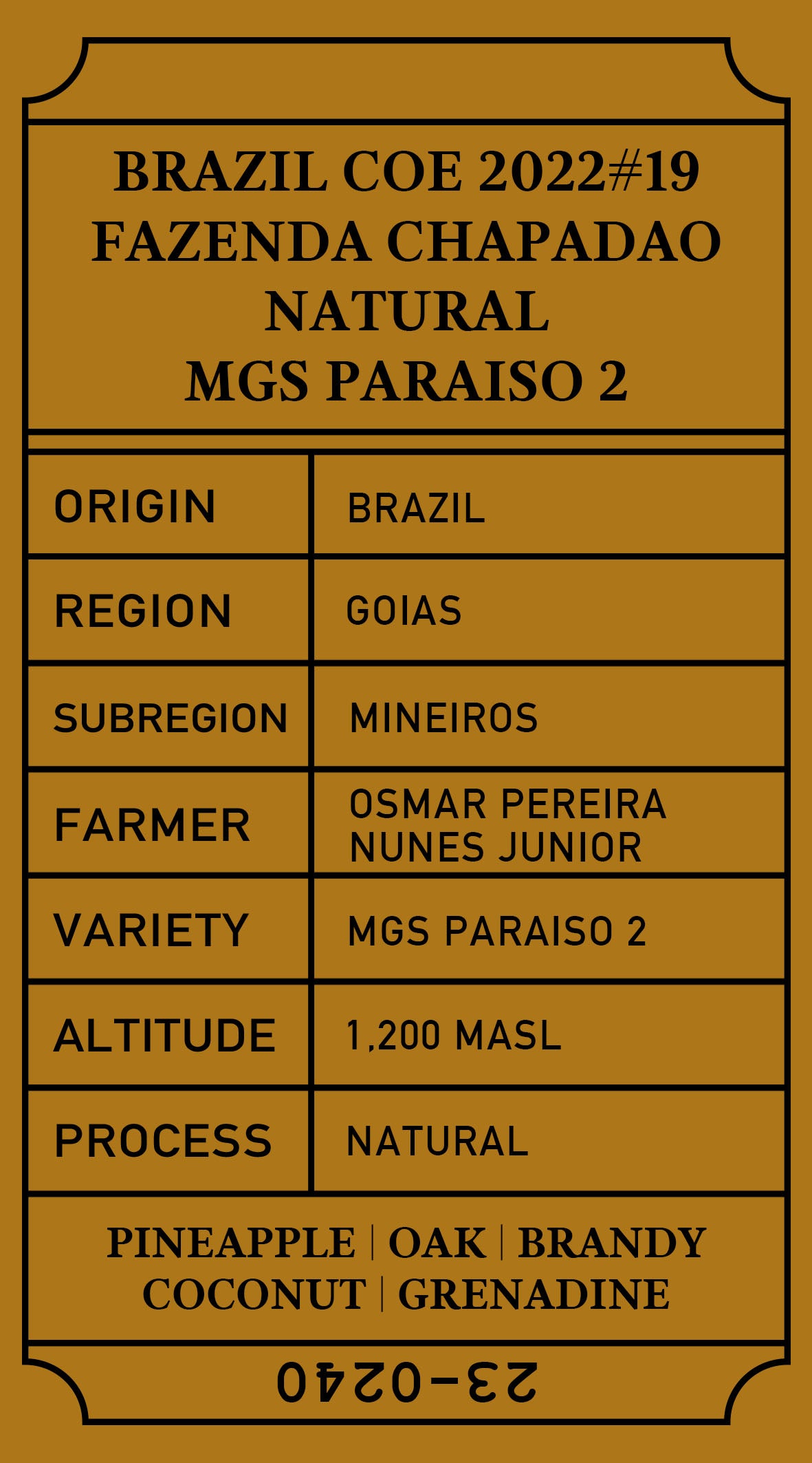 Brazil COE 2022 #19 Fazenda Chapadão Natural