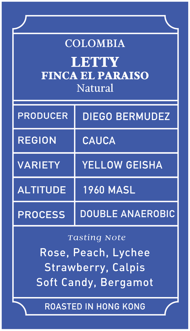 Colombia Finca El Paraiso LETTY Yellow Geisha Double Anaerobic