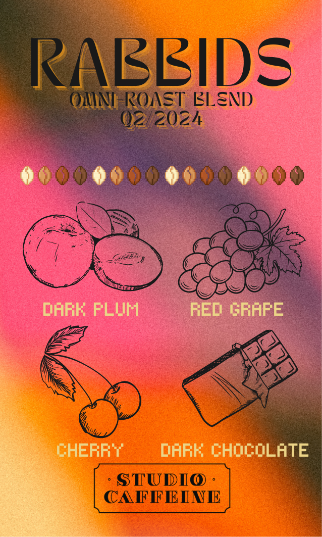 Seasonal coffee blend "Rabbids" roasted freshly by Studio Cafeeine in Hkong Kong