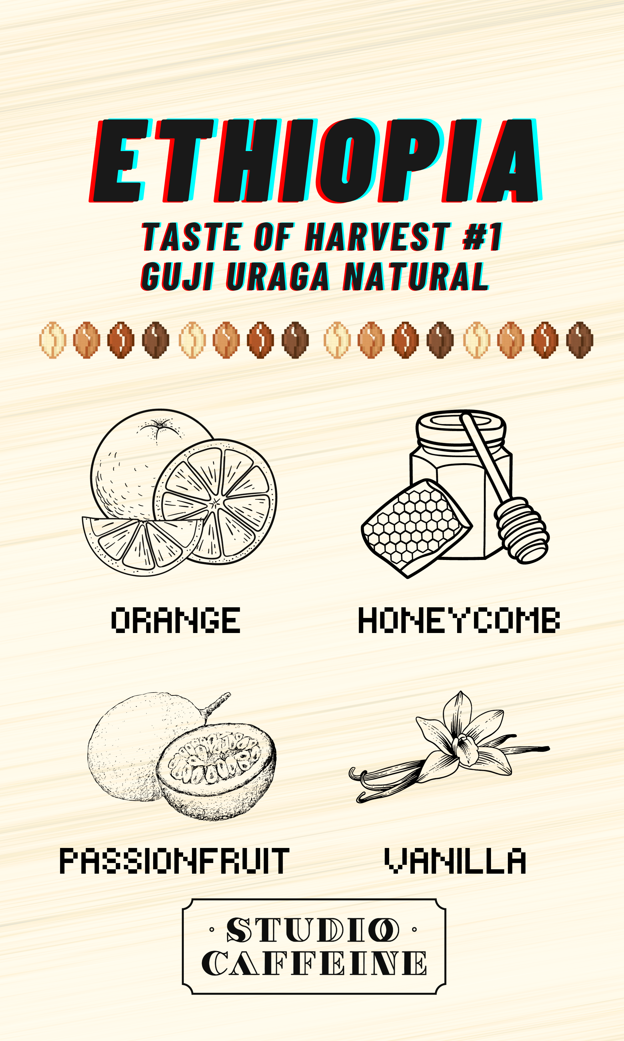 Ethiopia Taste of Harvest #1 Guji Uraga Natural coffee bean fresh roasted by Studio Caffeine