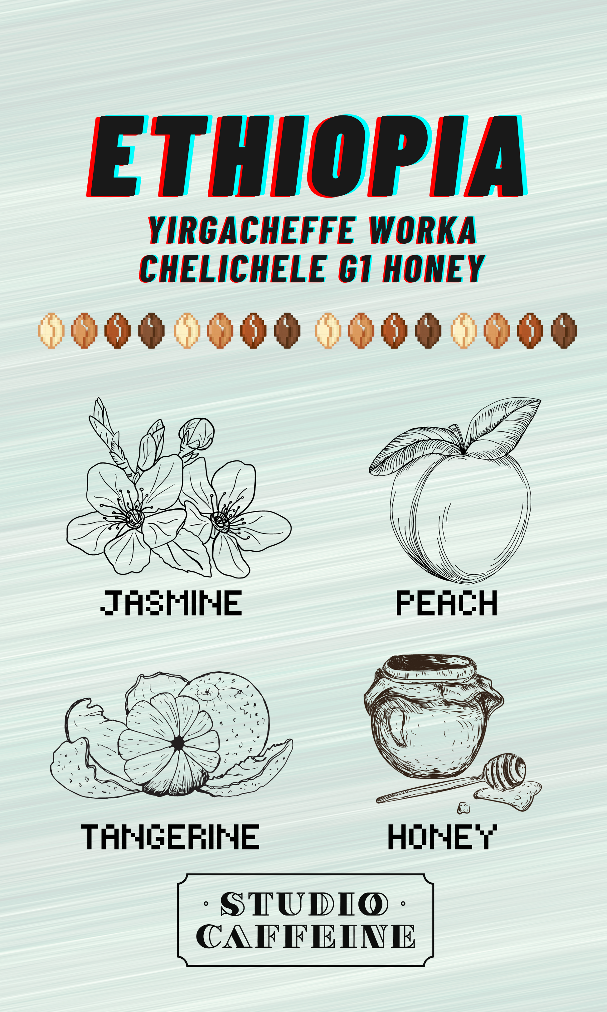 Ethiopia Yirgacheffe Worka Chelichele G1 Honey coffee bean fresh roasted by Studio Caffeine