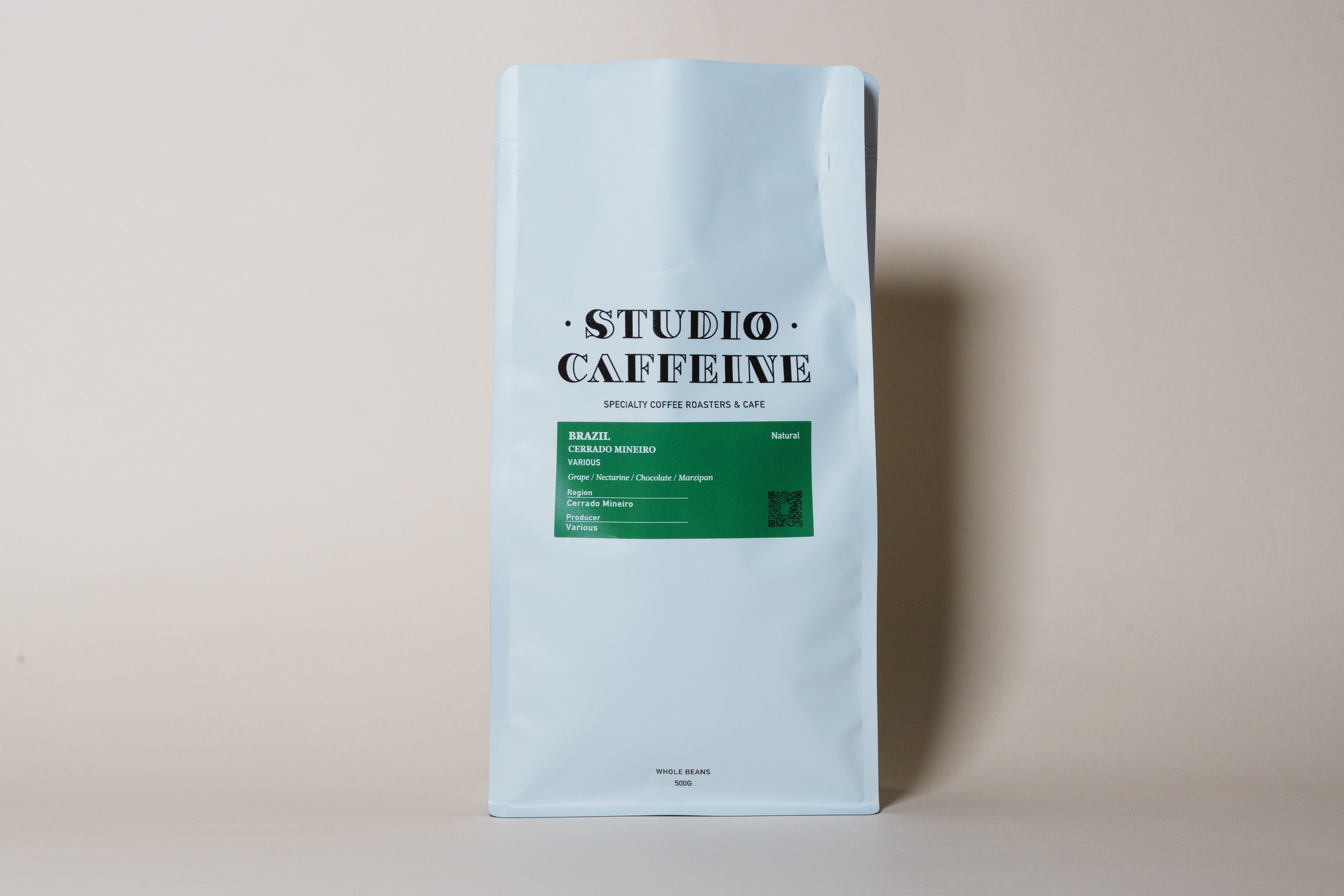 Studio Caffeine Brazil Cerrado Mineiro Natural coffee beans for filter coffee and espresso