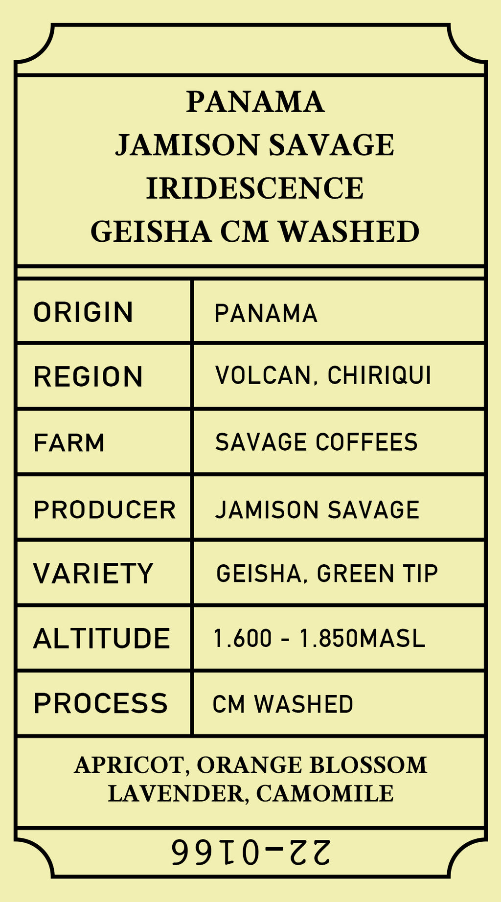 Panama Jamison Savage IRIDESCENCE Geisha CM Washed
