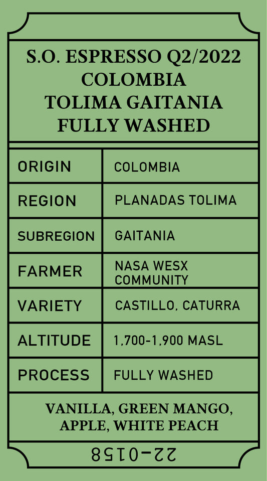 SOE โคลอมเบีย โตลิมา ไกตาเนีย FW