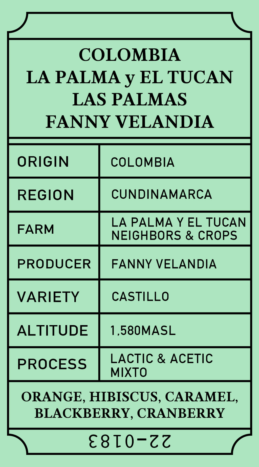 Colombia La Palma y El Tucan Fanny Velandia Mixto