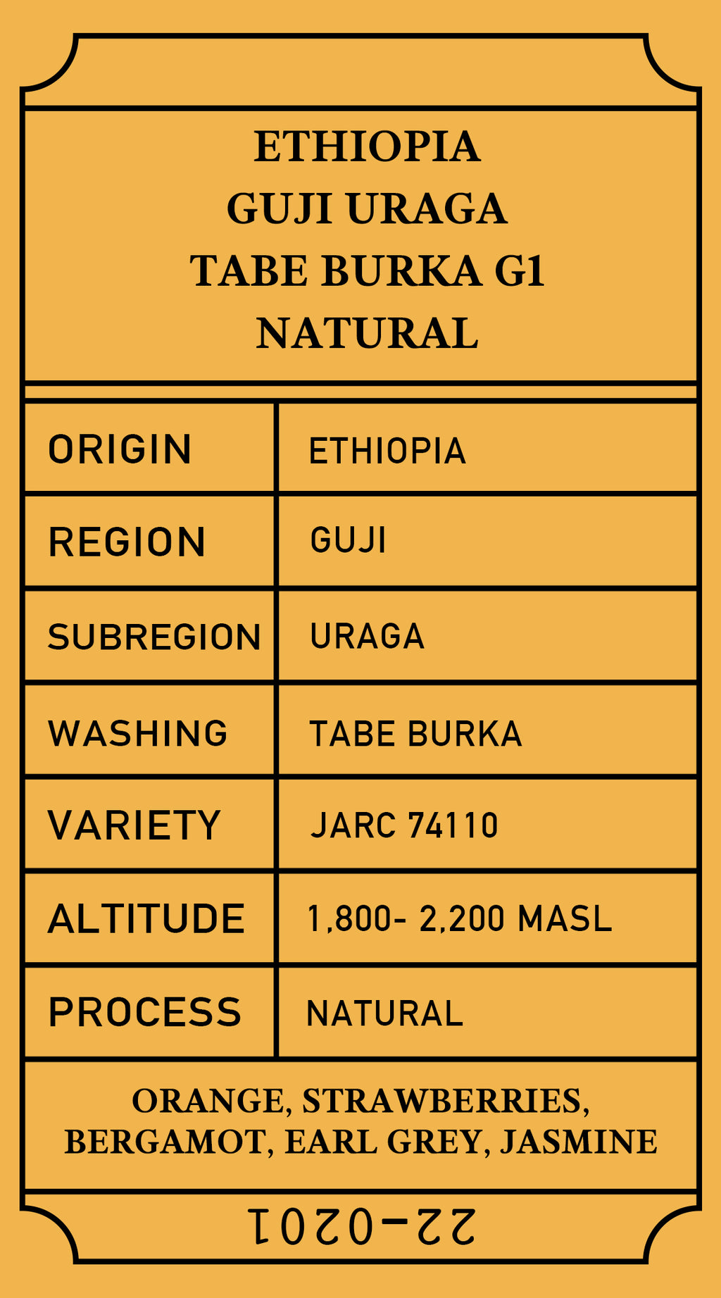 Ethiopia Tabe Burka G1 Natural