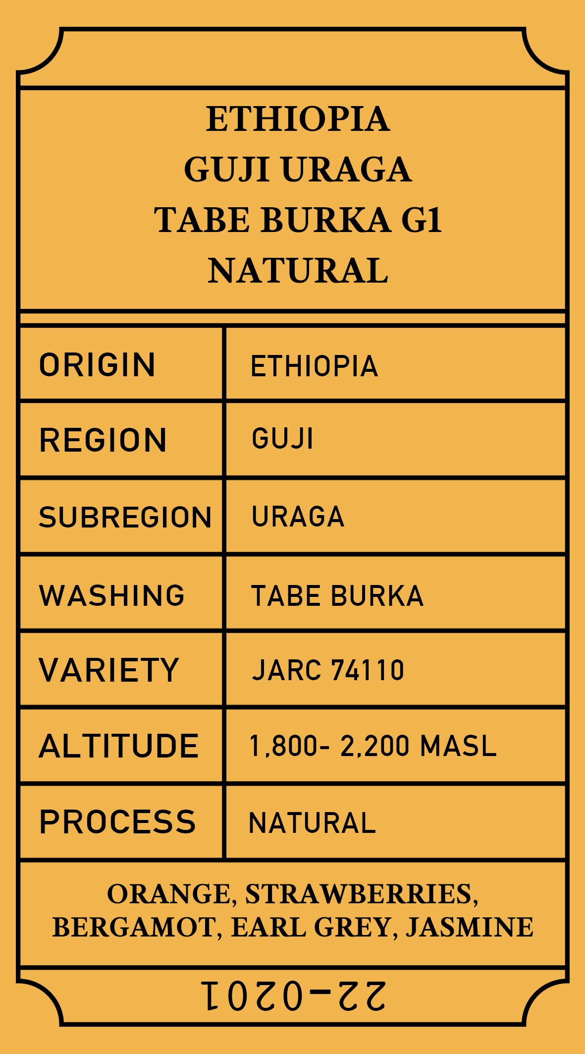 Ethiopia Tabe Burka G1 Natural