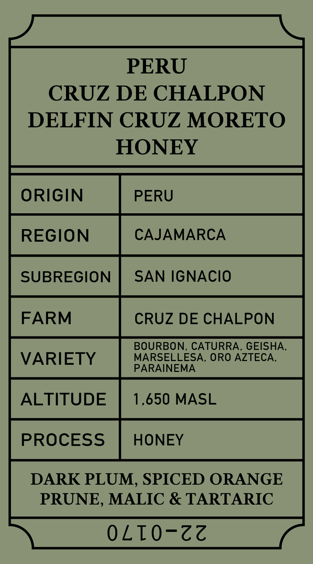 Peru Cruz de Chalpon Honey