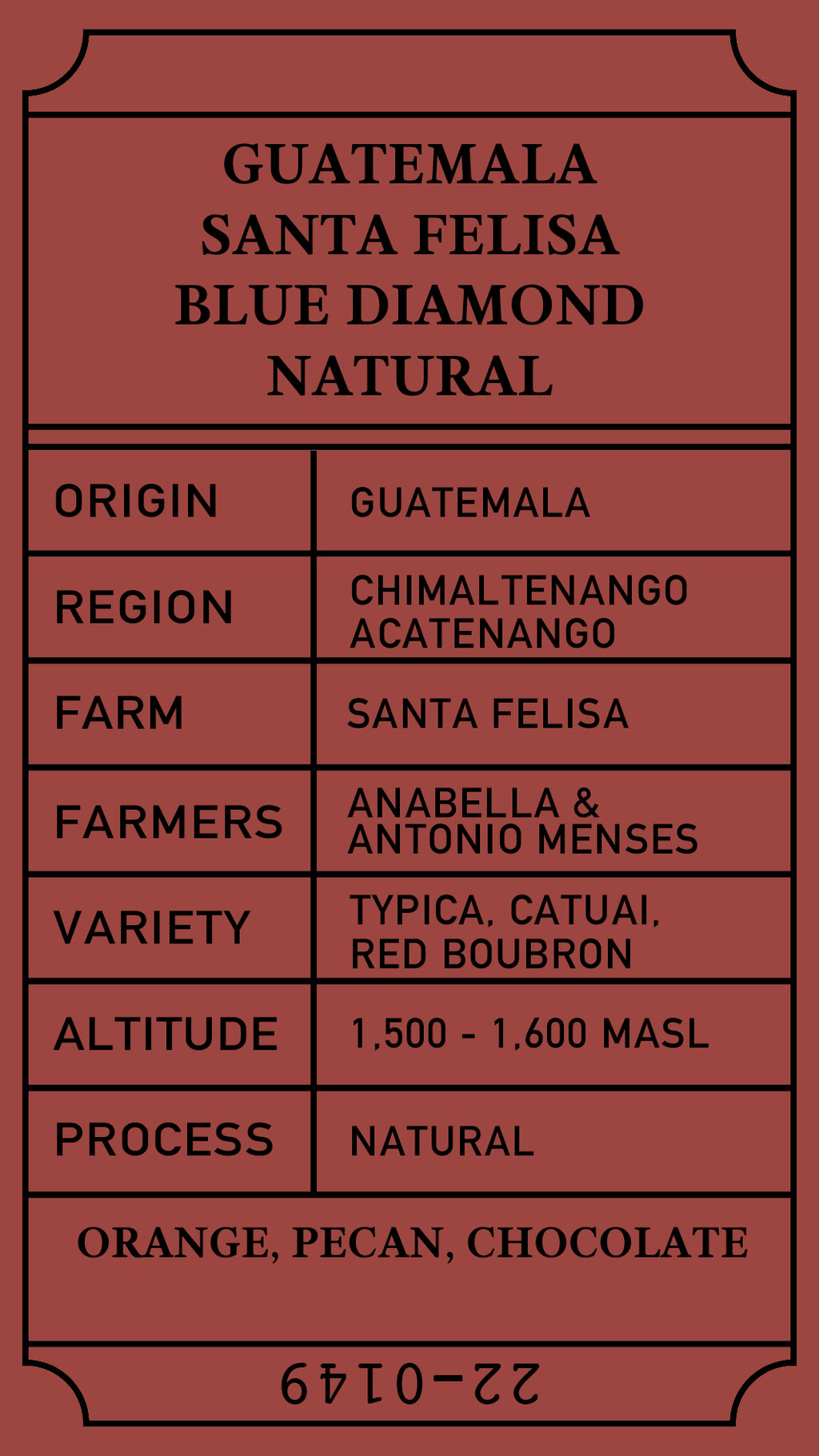 Guatemala Santa Felisa Blue Diamond Natural