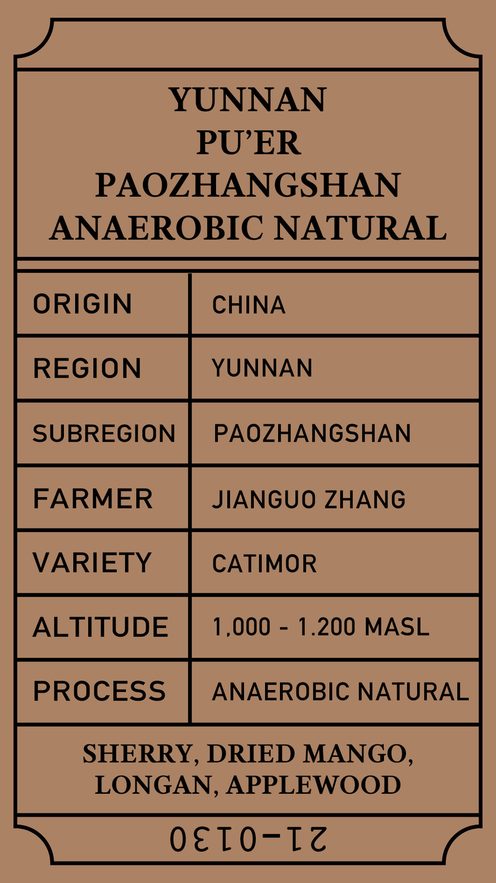 Yunnan PaoZhangShan Anaerobic Natural