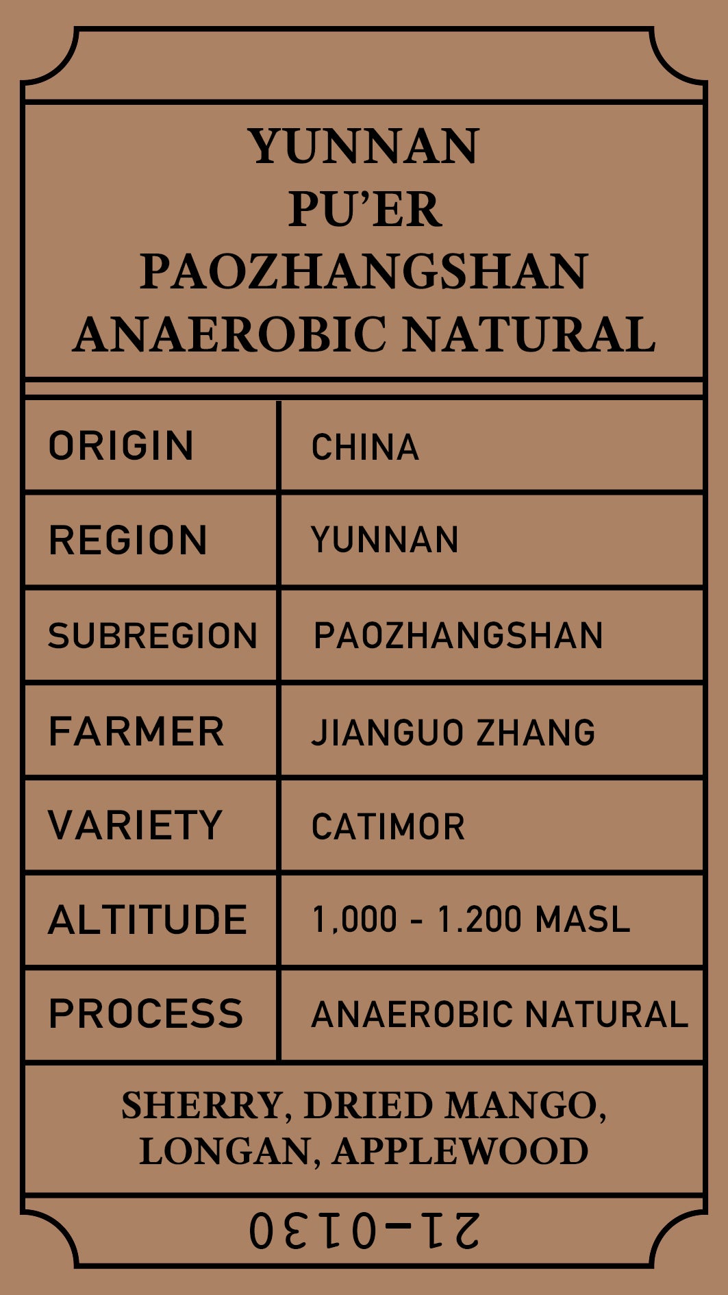 Yunnan PaoZhangShan Anaerobic Natural
